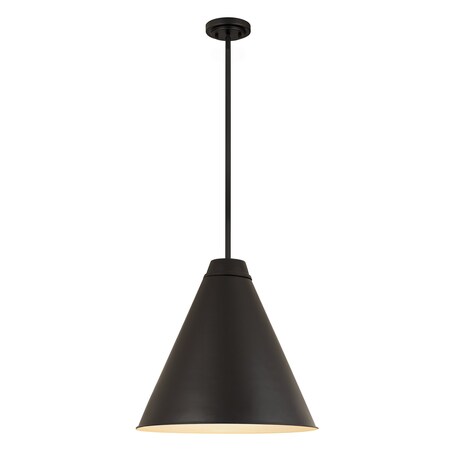 Z-Lite Eaton 1 Light Pendant, Matte Black 6011P24-MB